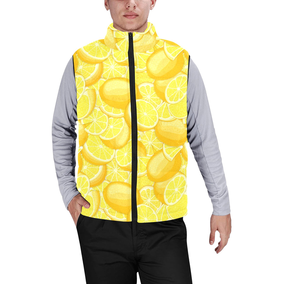 lemon pattern Men's Padded Vest