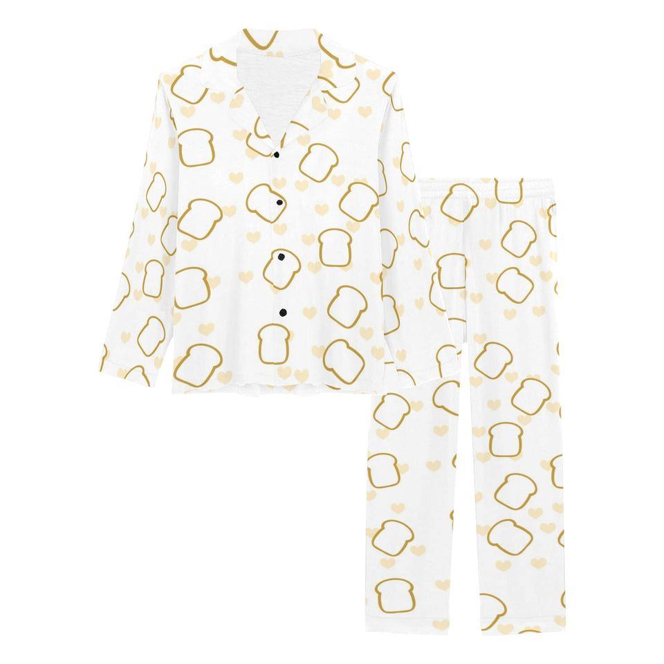 Bread Toast Pattern Print Design 01 Women's Long Pajama Set
