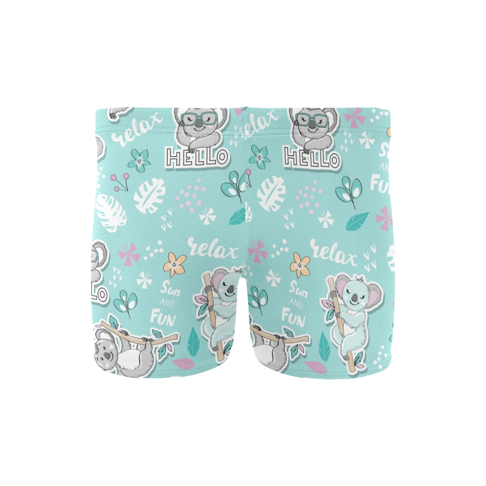 Cute koalas blue background pattern Men's Swimming Trunks