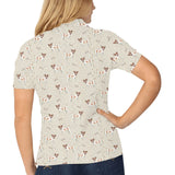 Jack Russel Pattern Print Design 02 Women's All Over Print Polo Shirt