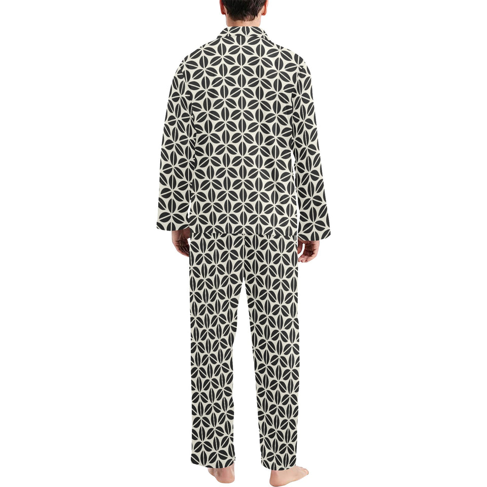 Coffee bean abstract modern pattern Men's Long Pajama Set