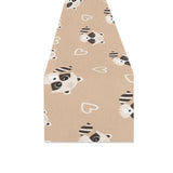 Cute raccoon heart pattern Table Runner