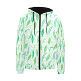 Green Peas Pattern Print Design 01 Men's Padded Hooded Jacket