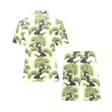 Bonsai pattern Men's V-Neck Short Pajama Set
