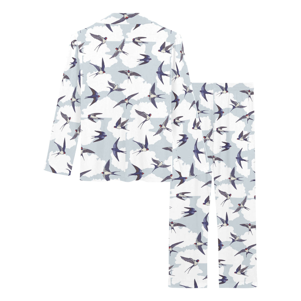 Swallow Pattern Print Design 05 Women's Long Pajama Set