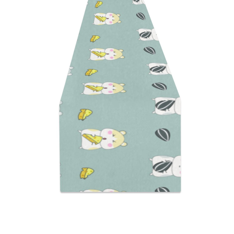Cute hamster cheese pattern Table Runner
