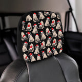 Christmas Pugs Santa_s red cap pattern Car Headrest Cover