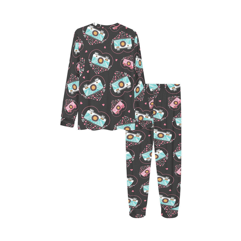 Camera Pattern Print Design 04 Kids' Boys' Girls' All Over Print Pajama Set