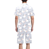 Sweet dreams sheep pattern Men's V-Neck Short Pajama Set
