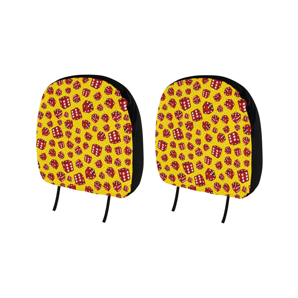 Dice Pattern Print Design 04 Car Headrest Cover