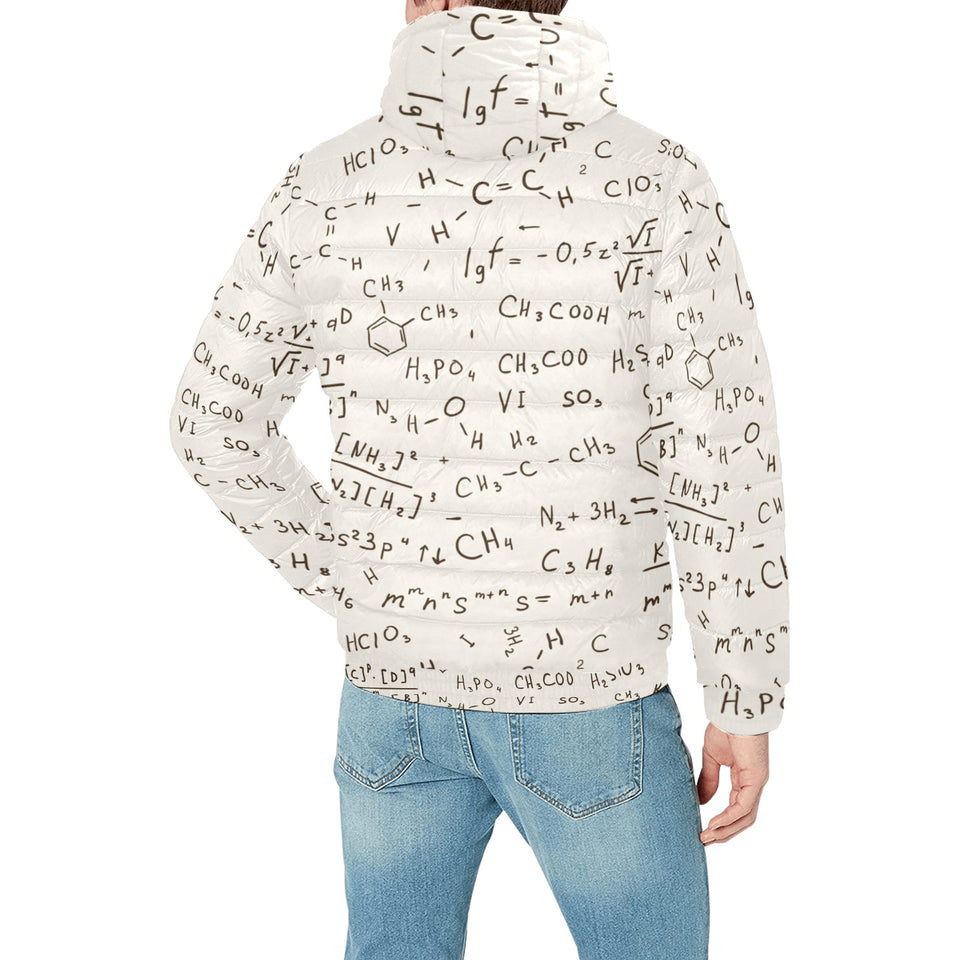 Chemistry Periodic Table Pattern Print Design 04 Men's Padded Hooded Jacket