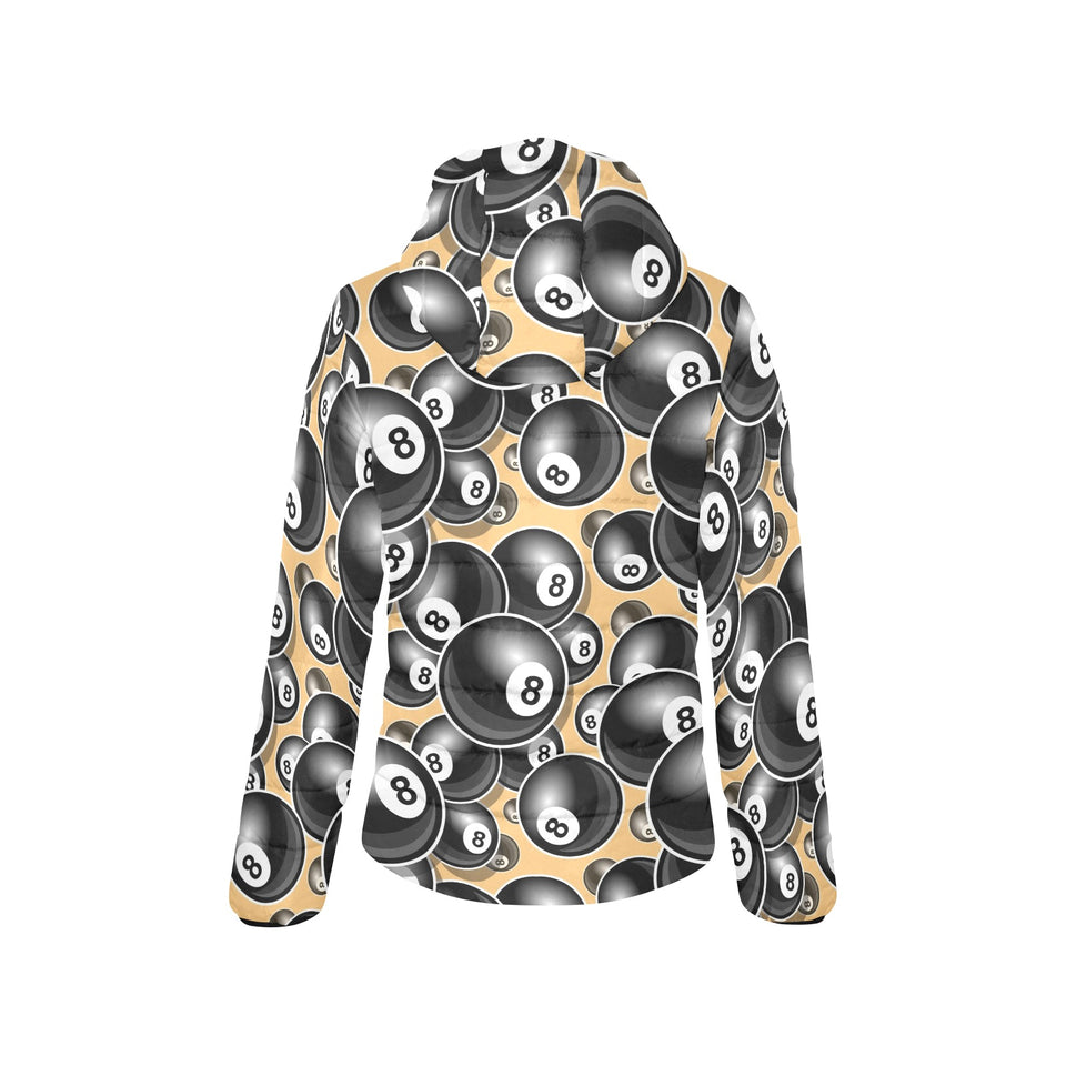 Billiard Ball Pattern Print Design 04 Women's Padded Hooded Jacket