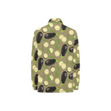 Eggplant Pattern Print Design 02 Women's Long Sleeve Polo Shirt
