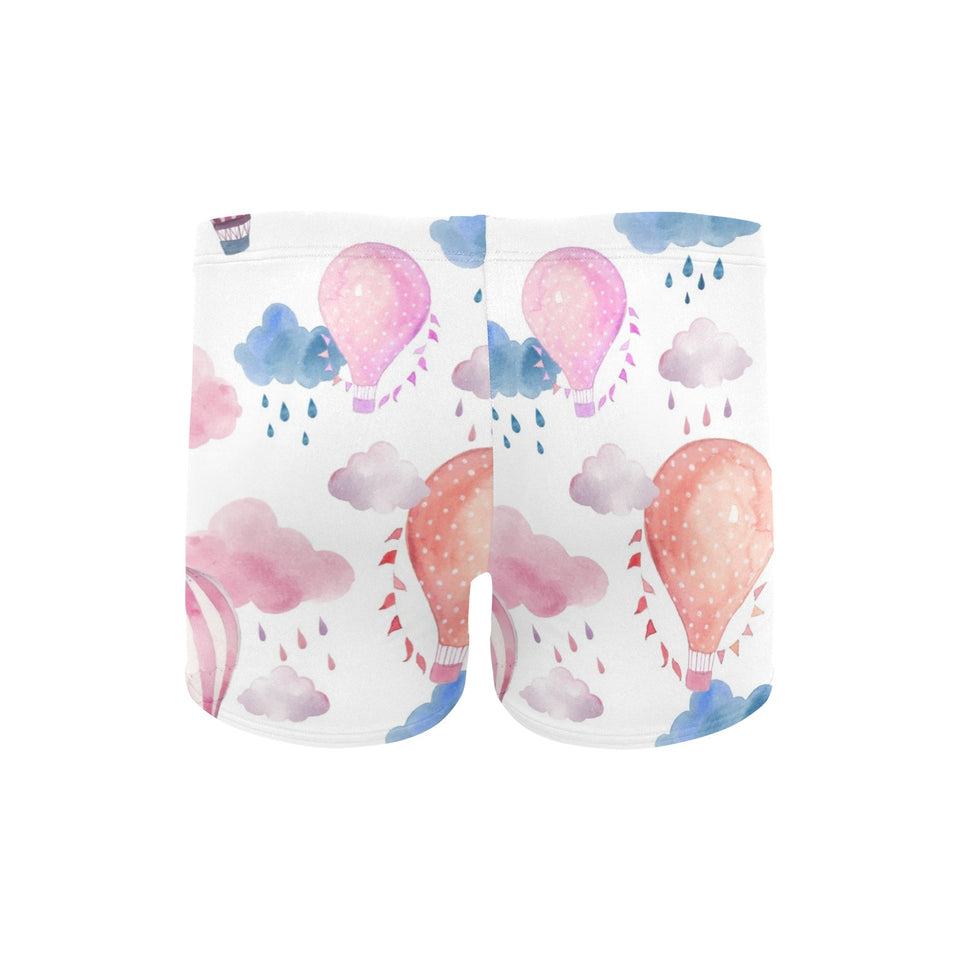 Watercolor air balloon cloud pattern Men's Swimming Trunks