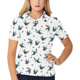 Swallow Pattern Print Design 04 Women's All Over Print Polo Shirt