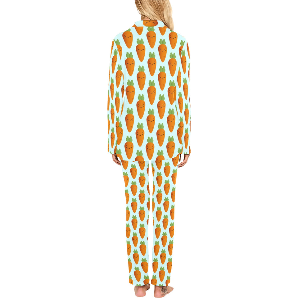 Carrot Pattern Print Design 03 Women's Long Pajama Set
