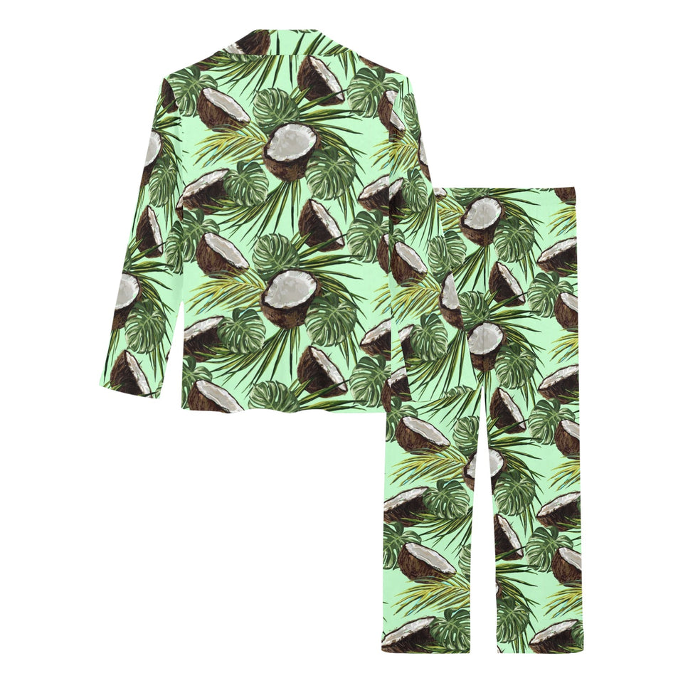 Coconut Pattern Print Design 02 Women's Long Pajama Set