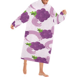 Cute Grape pattern Blanket Robe with Sleeves
