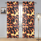 Fire flame dark pattern Gauze Curtain