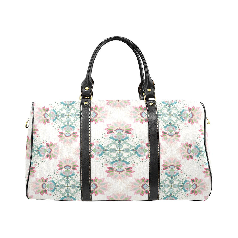 Square floral indian flower pattern Travel Bag