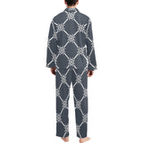 nautical steering wheel rope pattern Men's Long Pajama Set