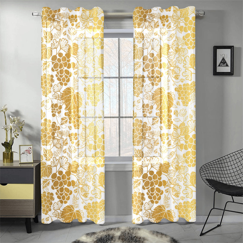 Gold grape pattern Gauze Curtain