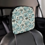 Dragonfly Butterfly Plants insect flower vintage s Car Headrest Cover