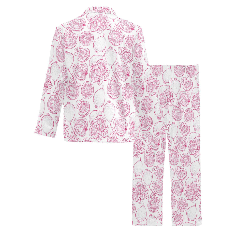 Sketch guava pattern Men's Long Pajama Set