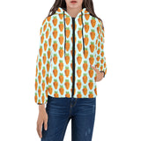 Carrot Pattern Print Design 03 Women's Padded Hooded Jacket