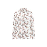 Bull Terrier Pattern Print Design 04 Women's Long Sleeve Polo Shirt