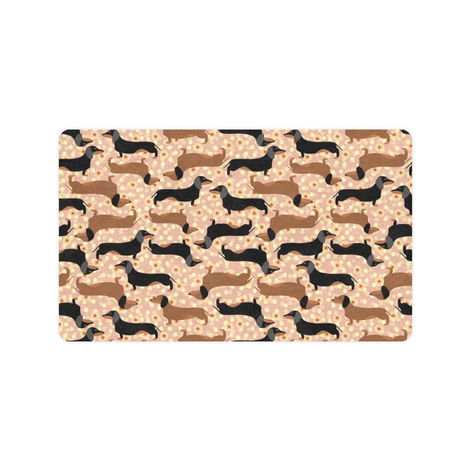 Dachshund floral background Doormat