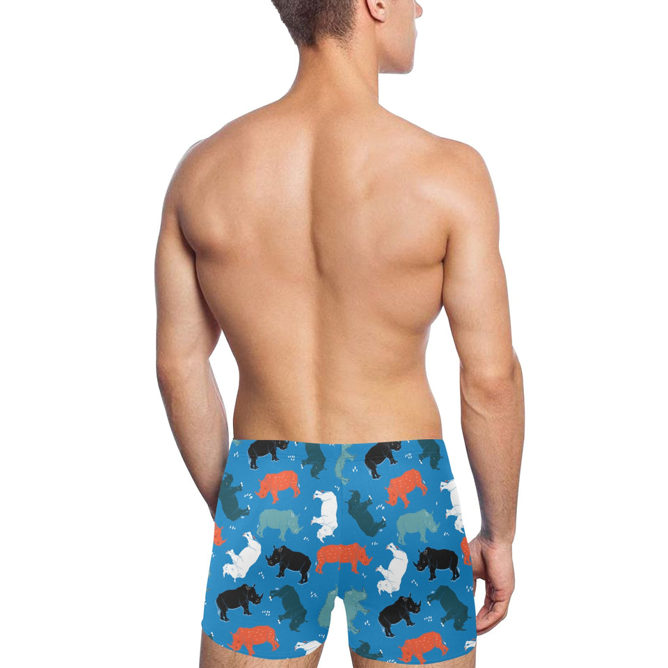 Colorful rhino pattern Men's Swimming Trunks