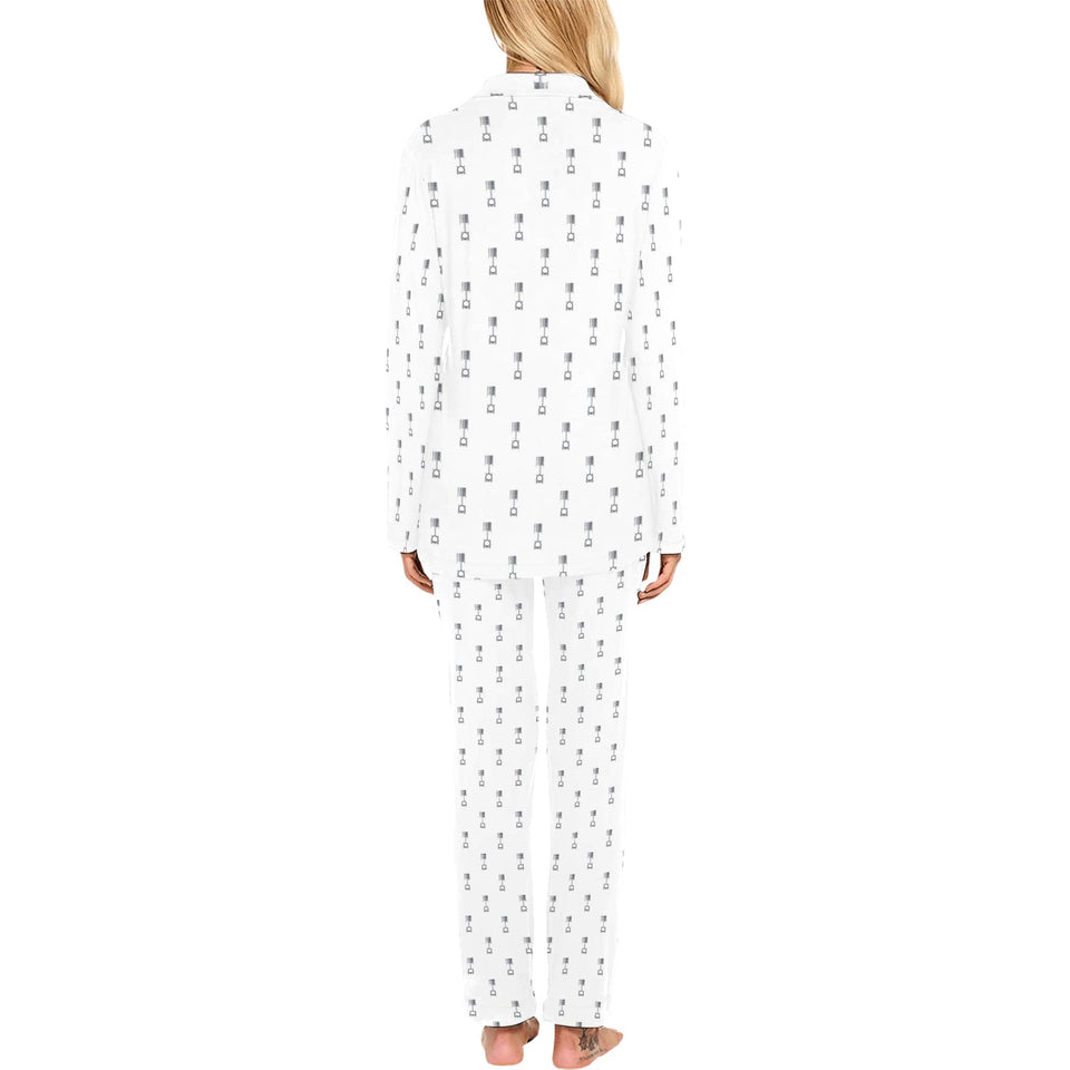 Engine Piston Background Pattern Print Design 01 Women's Long Pajama Set