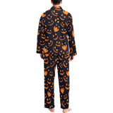 Halloween pattern Pumpkin background Men's Long Pajama Set