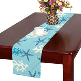 Blue starfish coral reef pattern Table Runner