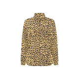 Leopard skin print Women's Long Sleeve Polo Shirt