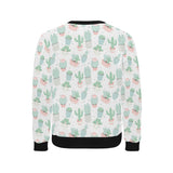 Pastel color cactus pattern Men's Crew Neck Sweatshirt