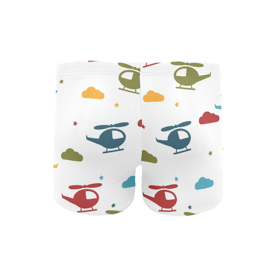 Colorful helicopter pattern Men's Swimming Trunks