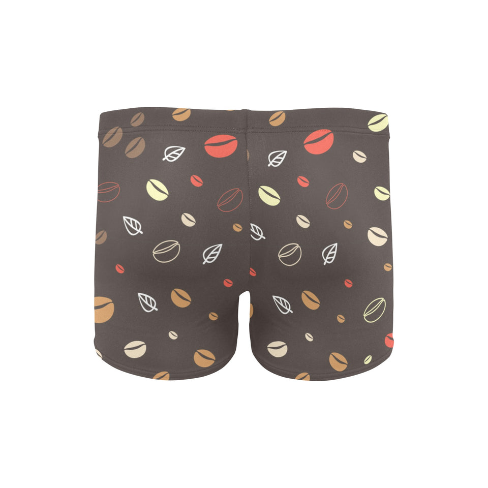 Coffee bean leave pattern Men's Swimming Trunks