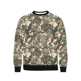 Monkey tropical leaves background Men's Crew Neck Sweatshirt