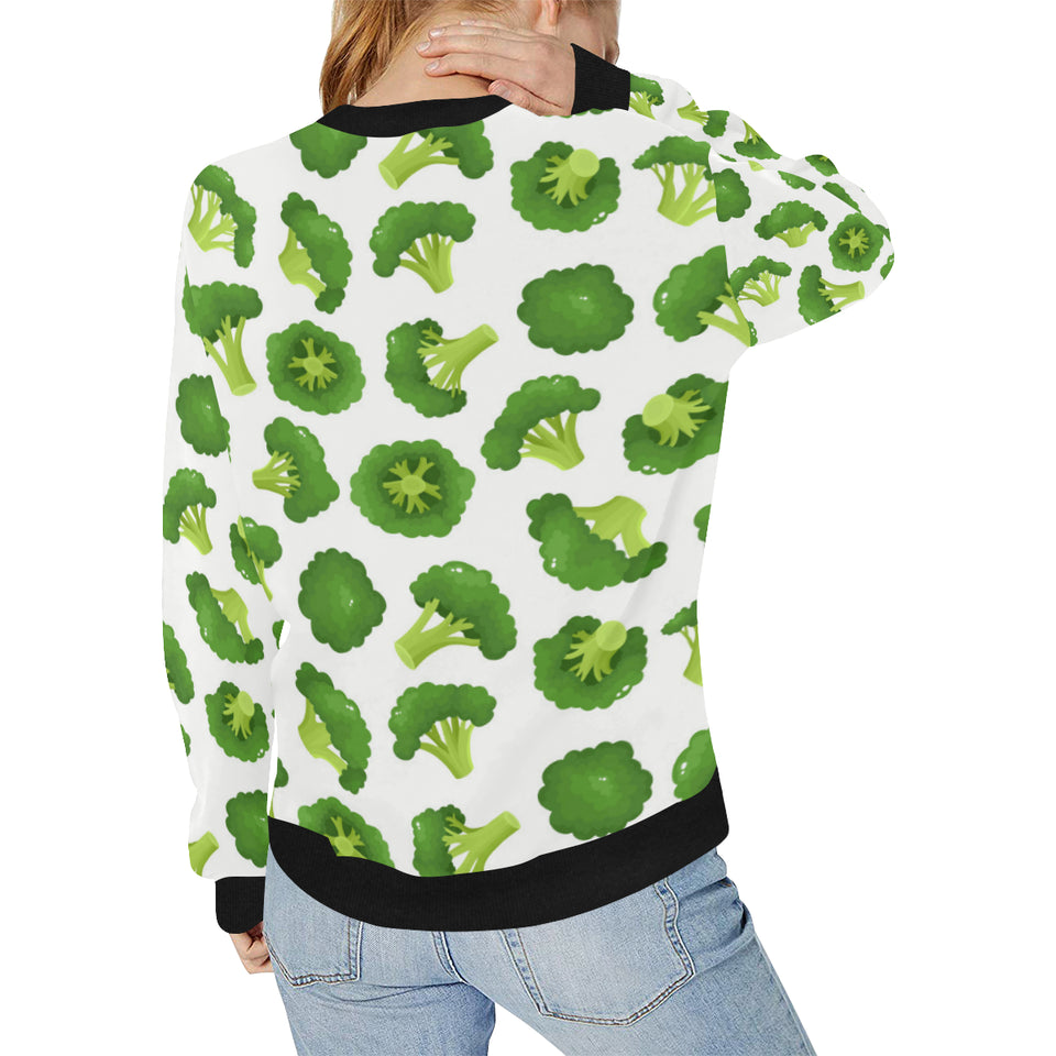 Cute broccoli pattern Women's Crew Neck Sweatshirt