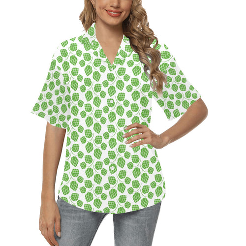 Hop pattern background Women's All Over Print Hawaiian Shirt
