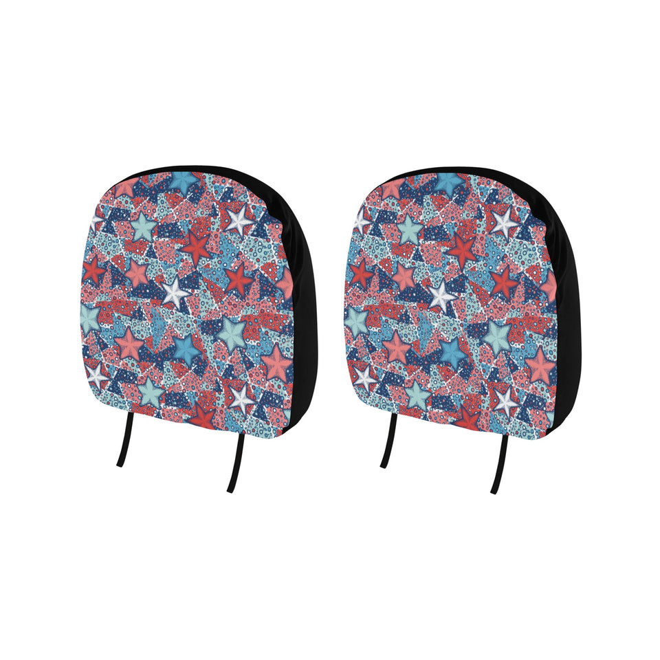 Hand drawn colorful starfish Car Headrest Cover