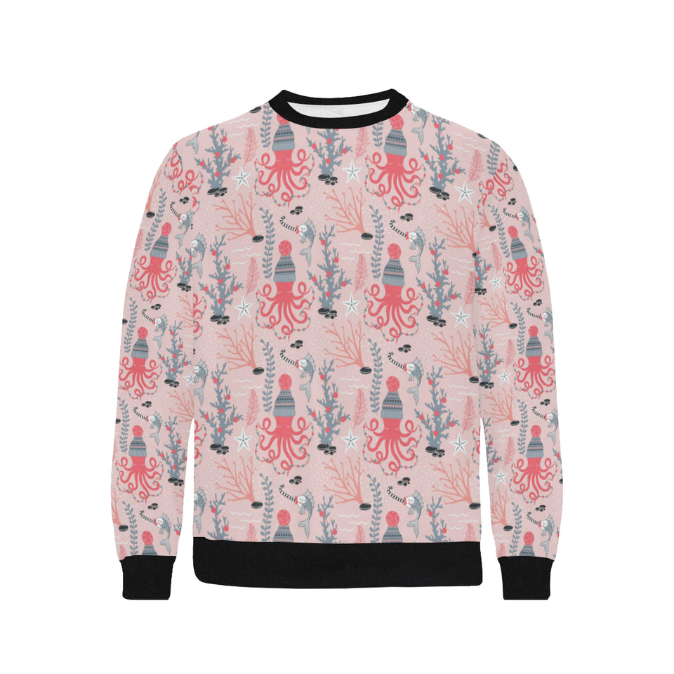 Octopus winter hat garland Fish candy Seaweed Cora Men's Crew Neck Sweatshirt