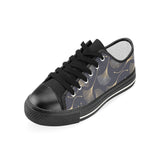 Gold ginkgo leaves Kids' Boys' Girls' Low Top Canvas Shoes Black