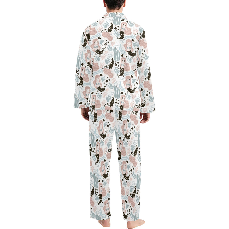 cute mermaid pattern Men's Long Pajama Set