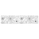 Spider web cobweb pattern white background Table Runner