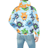 Alien Pattern Print Design 04 Men's Padded Hooded Jacket