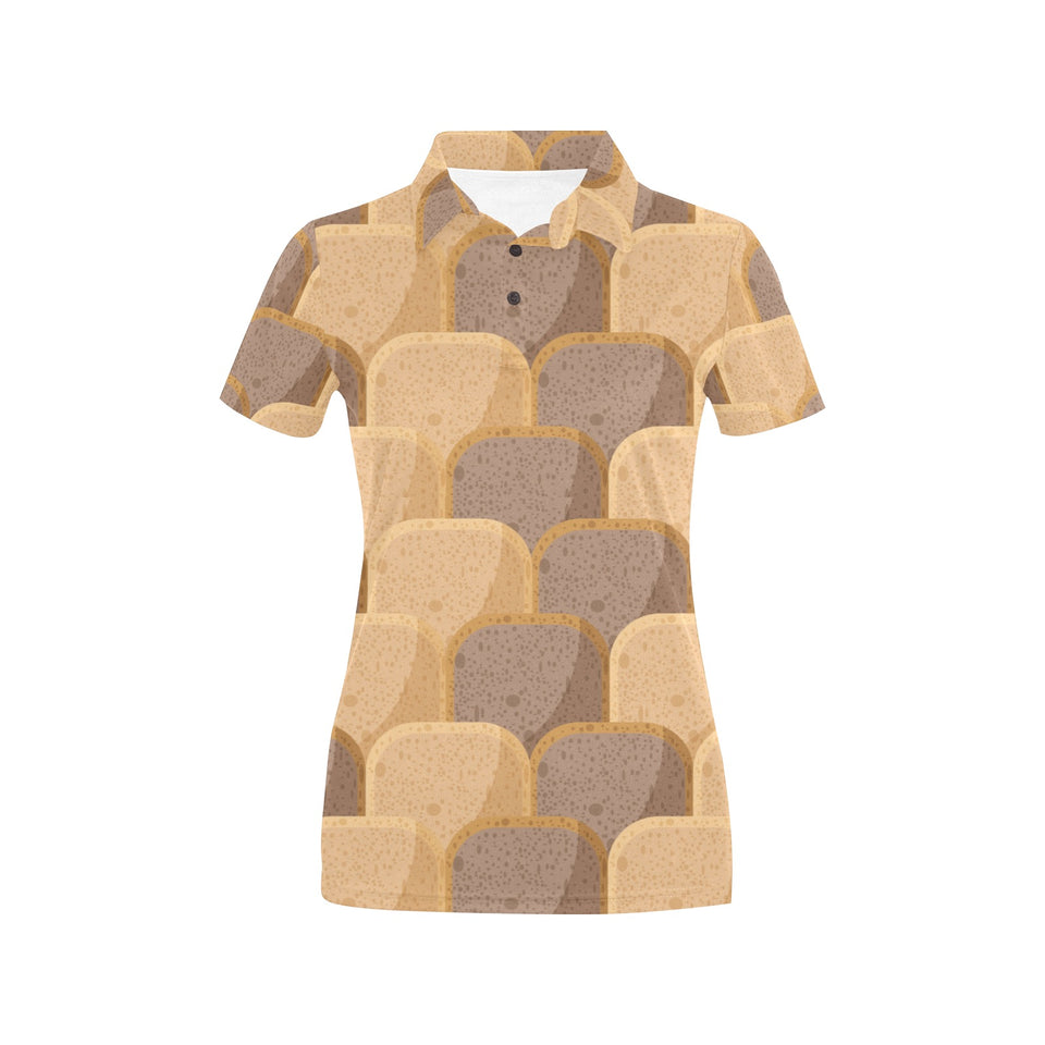Bread Toast Pattern Print Design 04 Women's All Over Print Polo Shirt