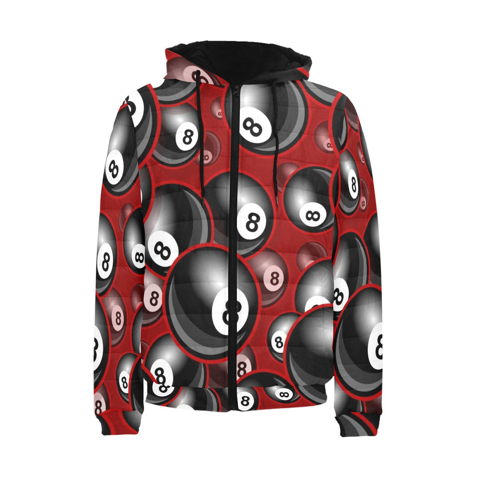 Billiard Ball Pattern Print Design 05 Men's Padded Hooded Jacket